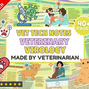 Veterinary Virology 2025, Vet Tech Notes, Vet Med Study Guide, VTNE Prep: Entire Collection Bundle. Veterinary Virology