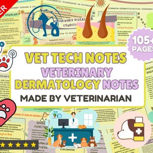 Veterinary Dermatology Notes: Vet Tech Bundle, Vet Dermatology Resources, Bonus  Practice Questions, Quizzes - NEW EDITION