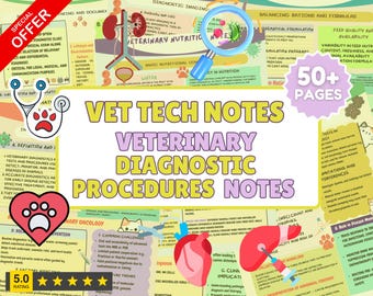 Veterinary Diagnostics Study Guide: Vet Tech & Nurse Notes (Digital Download)