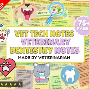 Veterinary Dentistry Notes: Vet Tech & Vet School Study Guide (Digital Download