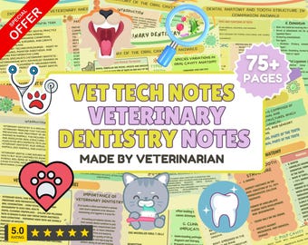 Veterinary Dentistry Notes: Vet Tech & Vet School Study Guide (Digital Download