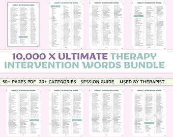 Lot de mots sur l'intervention thérapeutique : documentation clinique (PDF)