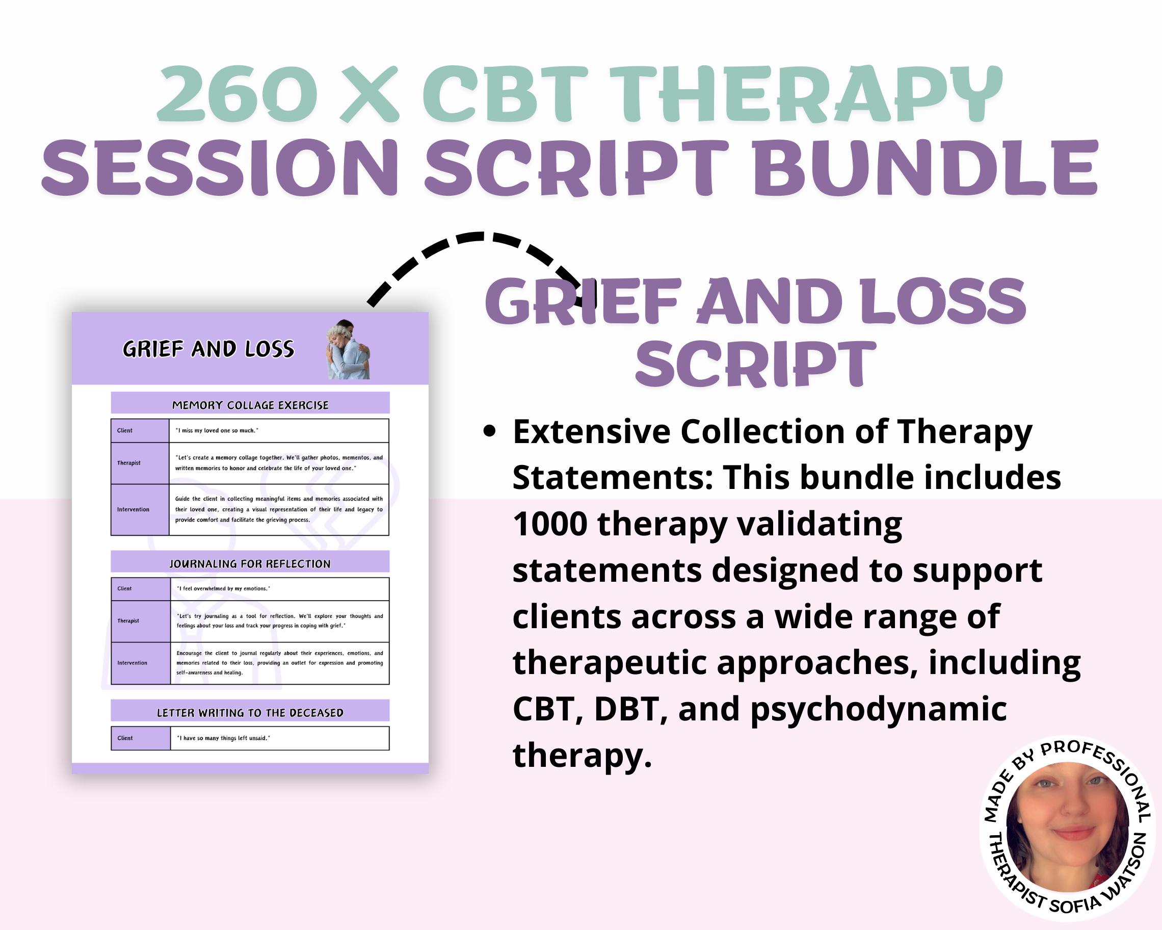 CBT Therapy Session Scripts: 260+ Anxiety, Trauma, & Family Guides (PDF ...