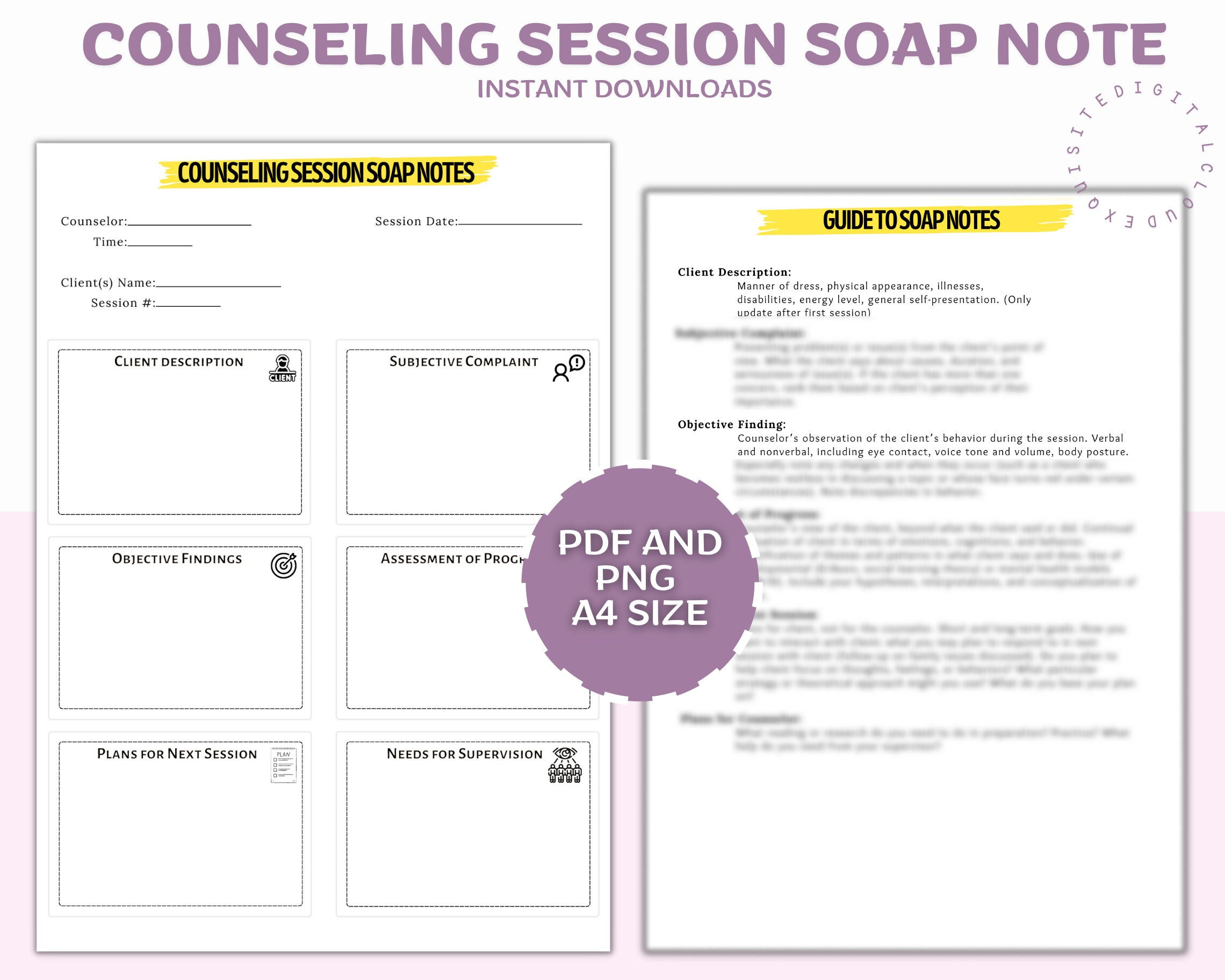 SOAP Notes for Therapist SOAP Notes Template SOAP Notes Counseling Soap ...