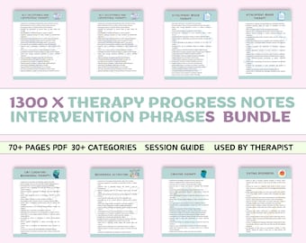 Notas de progreso de la terapia: Más de 1300 frases de intervención: TCC, EMDR, IFS (Descarga digital)