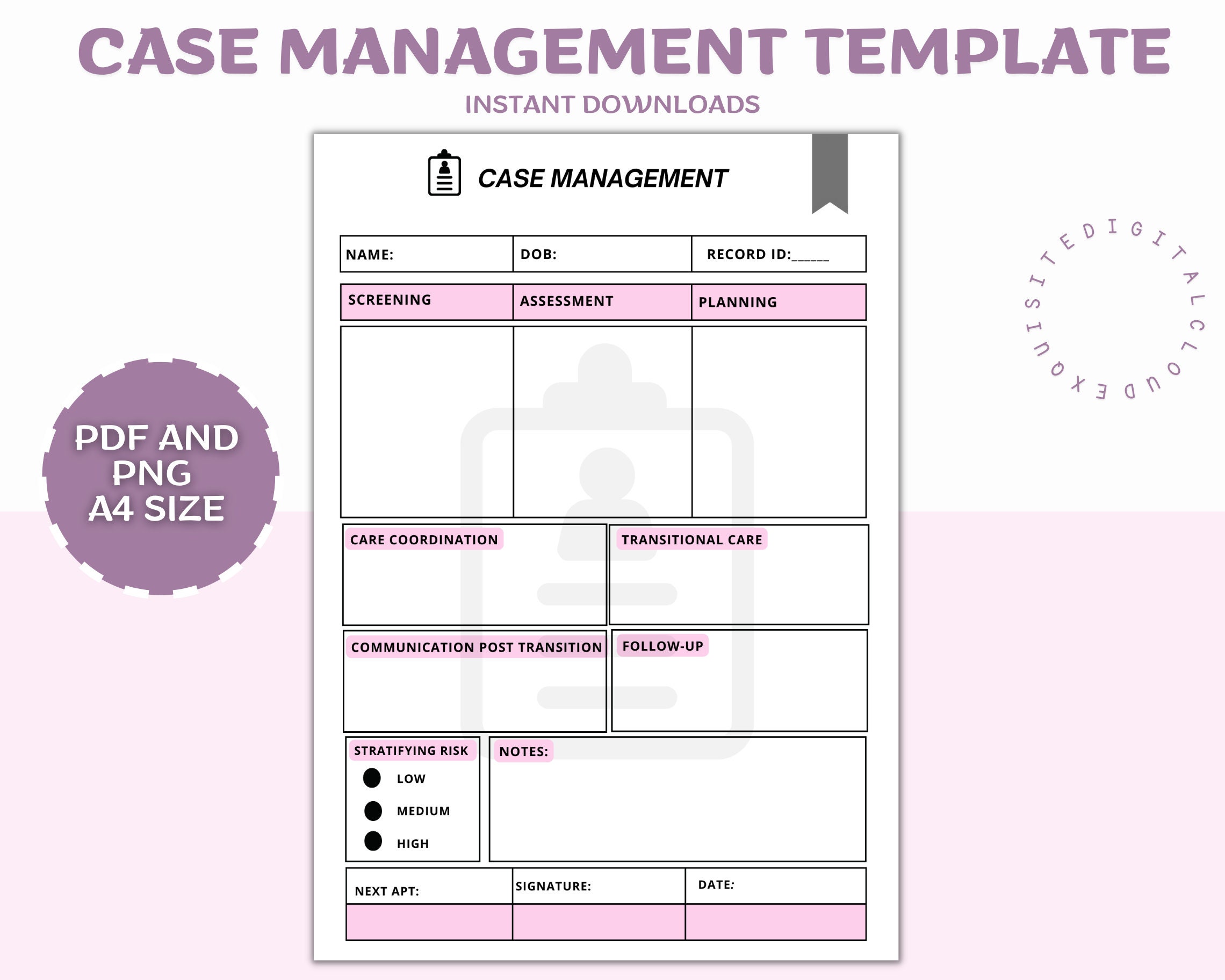 Case Management Template Progress Notes Case Manager Client
