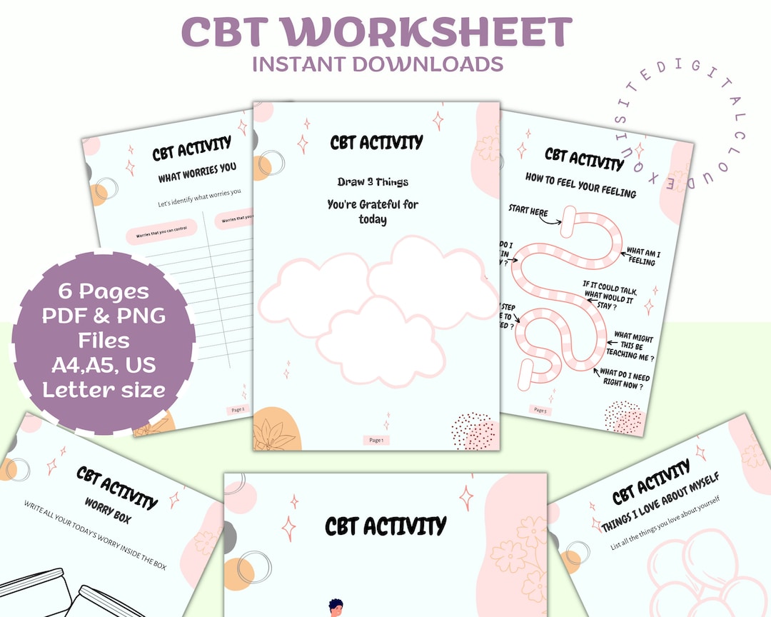 CBT Worksheet CBT Journal Therapy Worksheet DBT Worksheet Thought CBT Worksheet CBT Journal Therapy Worksheet DBT Worksheet Thought