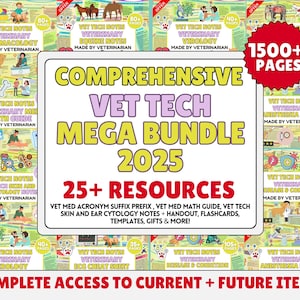 1500+ PAGES Veterinary Nurse Study Guide Wholeshop Bundle,  Vet Nursing Notes, Vet Technician Notebook Vet Medical Student, Current + Future