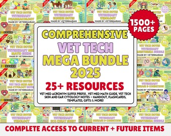 Vet Nurse Study Guide Bundle: Vet Tech Notes, Medical Student Resources (Digital Download)