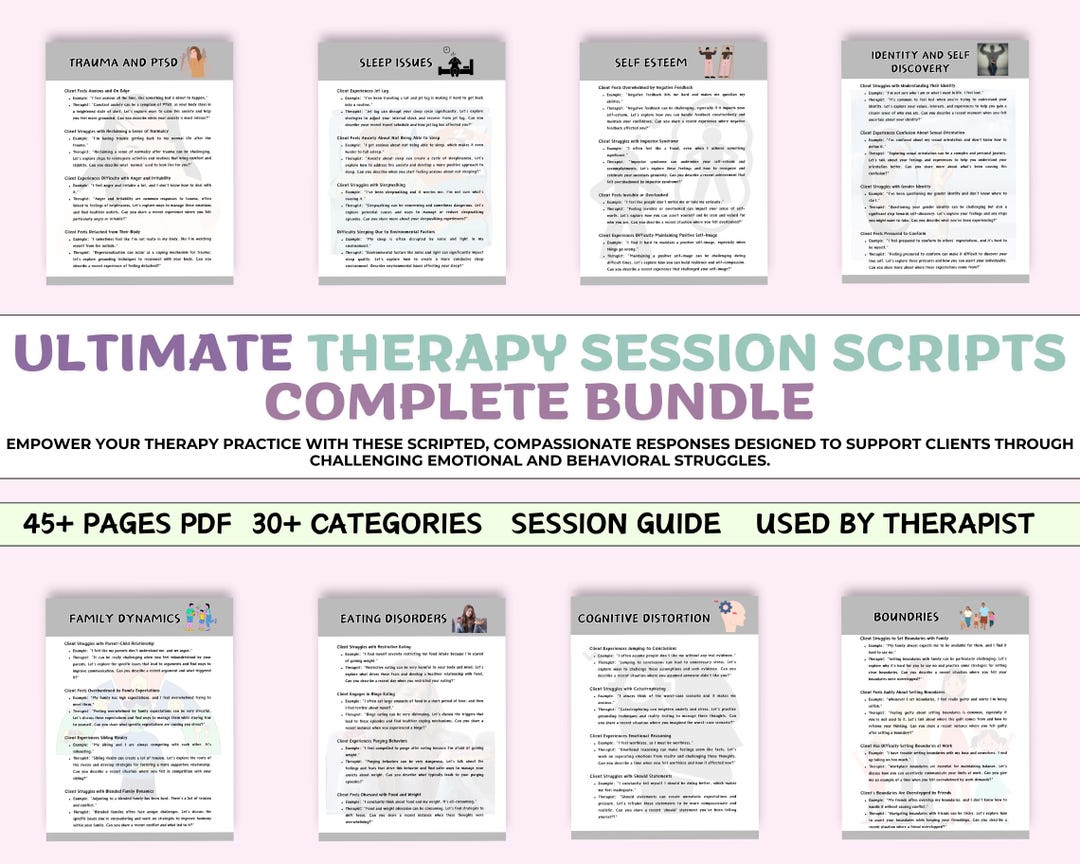 Therapy Session Scripts: 300+ Unique Scenarios (PDF) - Etsy