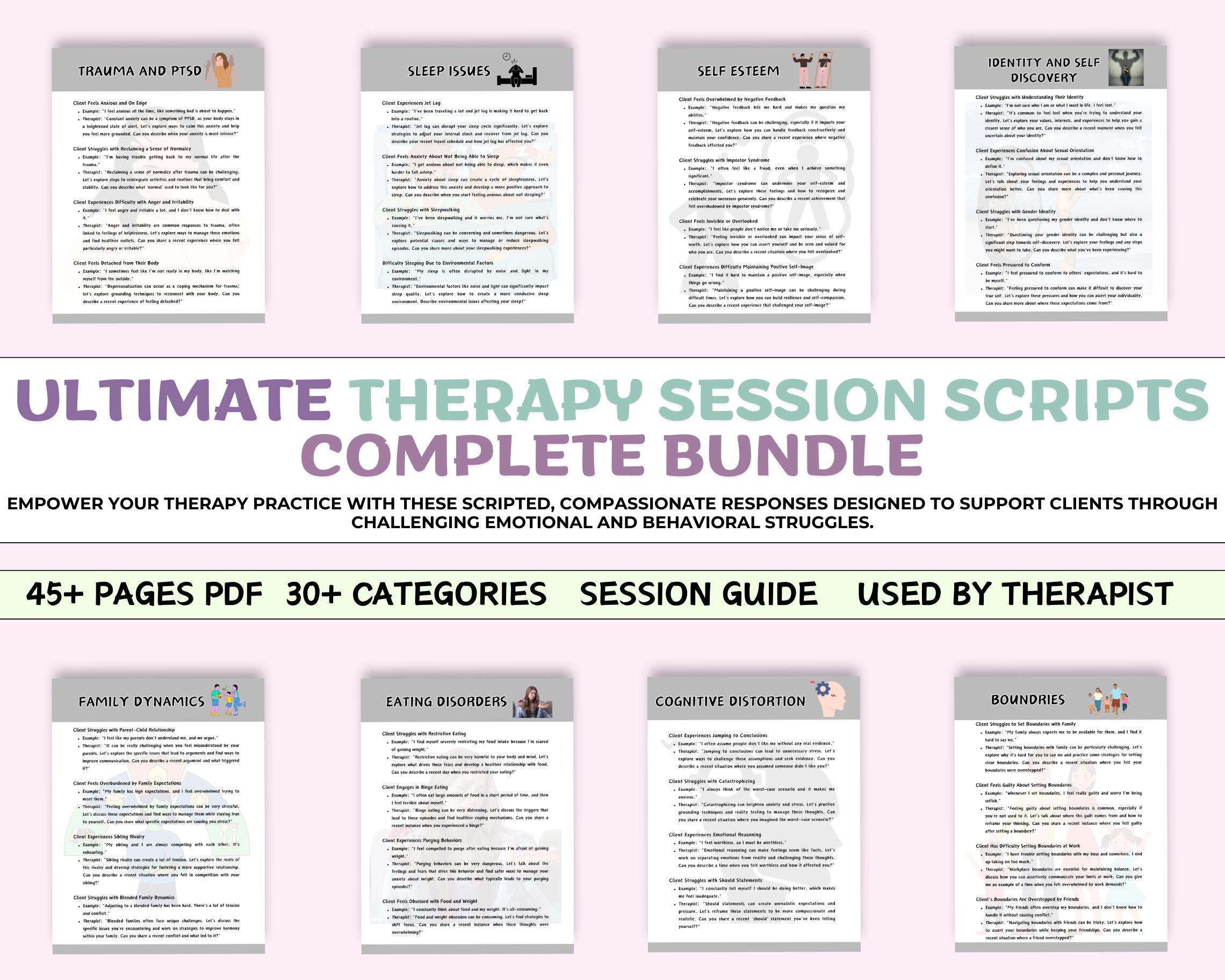 Therapy Session Scripts: 300+ Unique Scenarios (PDF) - Etsy
