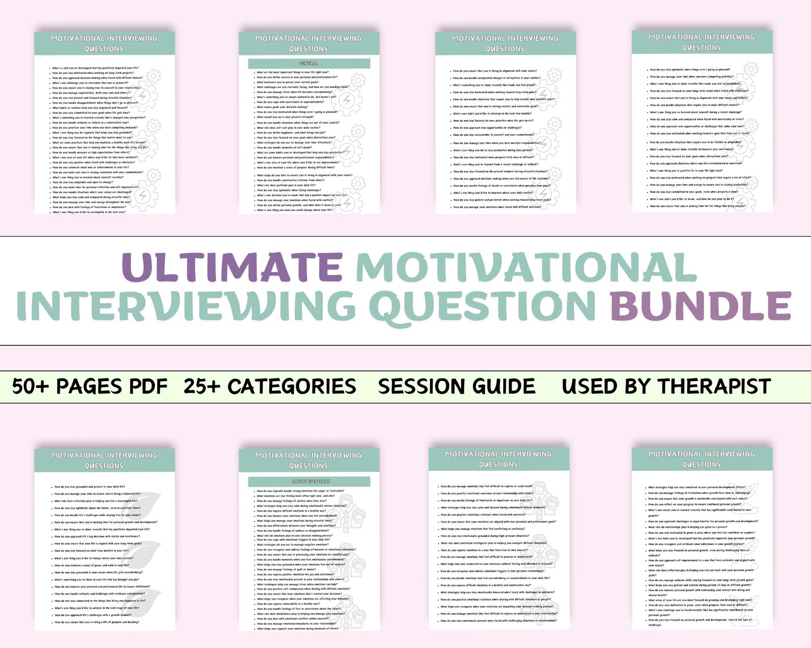 Motivational Interviewing Questions: Therapist Cheat Sheet (PDF ...