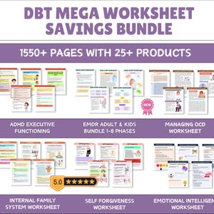 DBT Mega Bundle, DBT Worksheets, DBT Skills, Therapy Worksheet, Dialectical Behavior, Mental Health Prin, Ultimate Mega Bundle 1550+ Pages