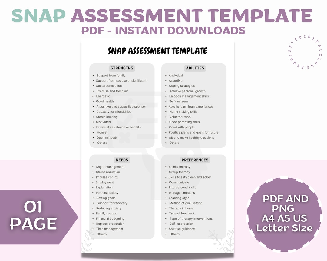 SNAP Assessment Strengths, Needs, Abilities, Preferences Assessment