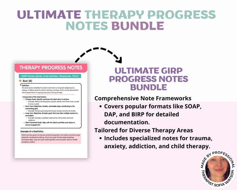 Therapy Progress Notes Guide: Clinical Documentation Tool (PDF & PNG ...