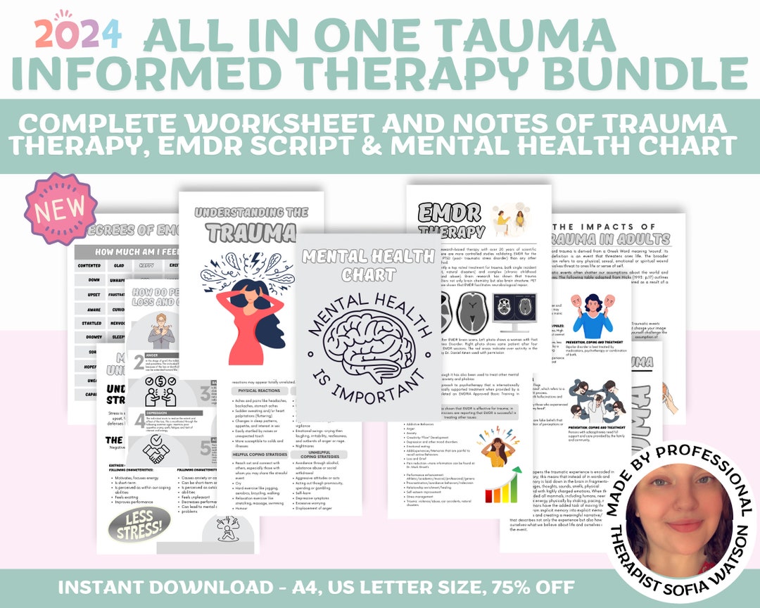 Trauma Therapy Bundle, Trauma Worksheets, Nervous System Regulation ...