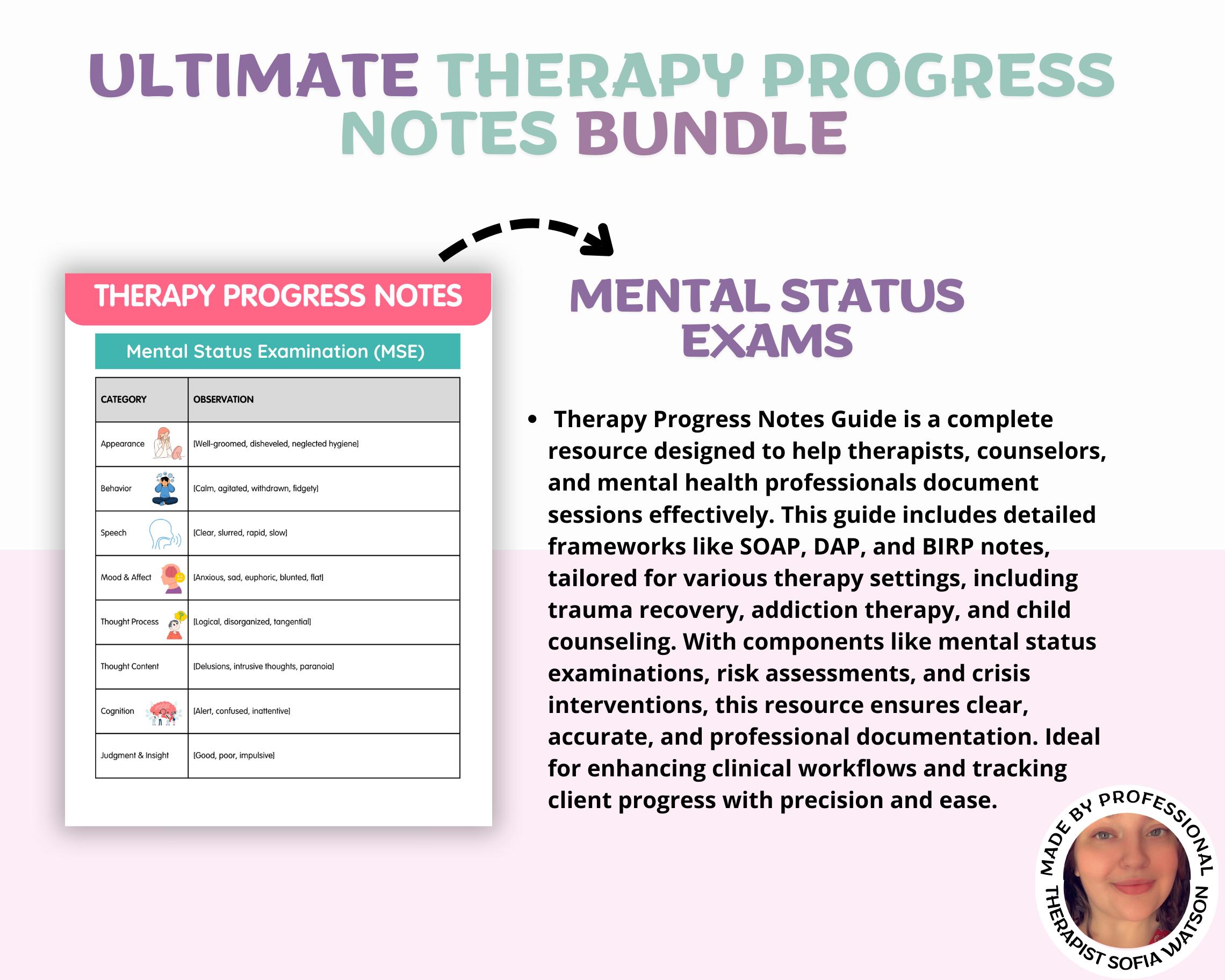 Therapy Progress Notes Guide: Clinical Documentation Tool (PDF & PNG ...