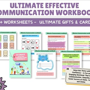 Effective Communication Workbook for Adults & Teens, Therapist Toolkit Counseling Resources for Active Listening Assertive Communication