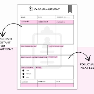 Case Management Template Progress Notes Case Manager Client ...
