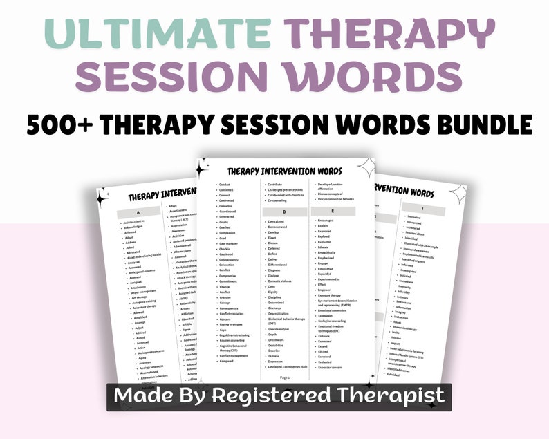 Therapist Bundle, Therapy Intervention, Therapy Goals, Therapy ...