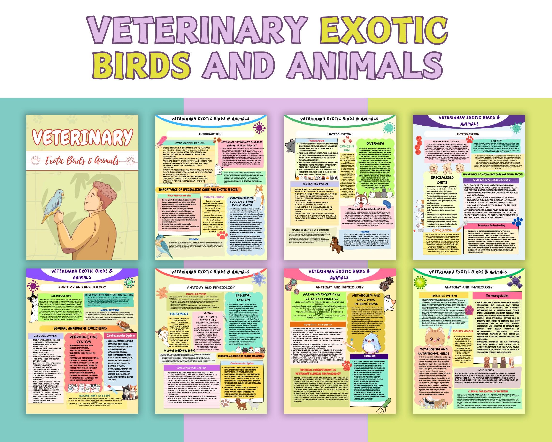 Exotic Notes Veterinary Exotic Birds & Animals Notes: Vet Tech Guide (digital ...