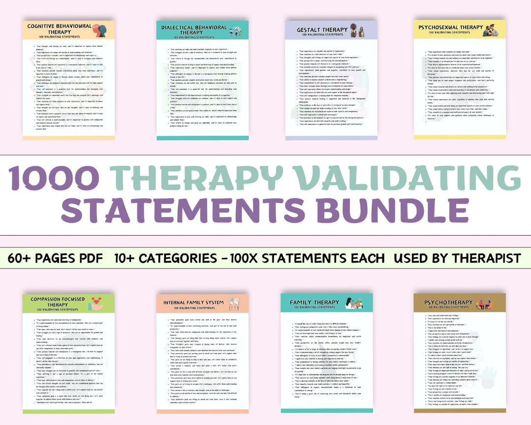 1000 Therapy Validating Statements Bundle: Therapist Resource (PDF) - Etsy