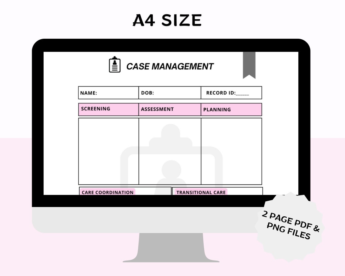 Case Management Template Progress Notes Case Manager Etsy