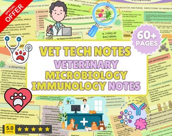 Notes d'immunologie de microbiologie vétérinaire : guide d'étude Vet Tech (téléchargement numérique