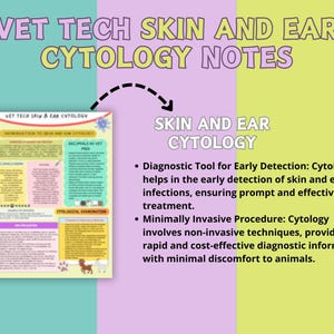 Veterinary Tech Skin and Ear Cytology Notes Perfect for Vet Students, Vet Tech Study Guide 2025 ...
