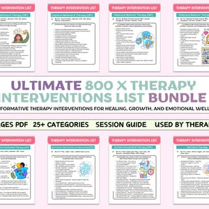 800+ Therapy Intervention Guide: CBT, DBT, and More (Digital Download)
