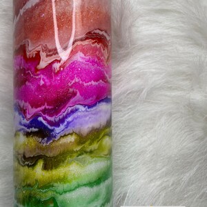New Rainbow Alcohol Ink Tumbler 20oz Skinny