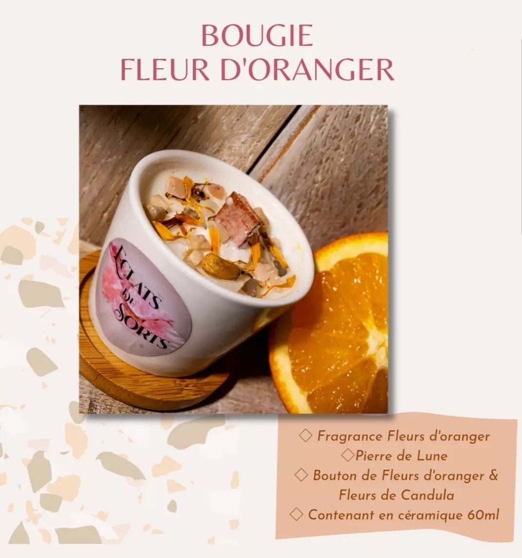 Bougie Fleur d'oranger - Parfumée-Soja-Naturelle-Fleurs Séchées
