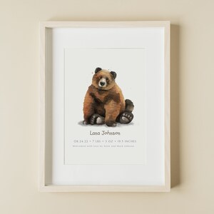 Brown Bear - Personalised - Printable Wall Decor- Nursery artwork - Printable Wall Art - Digital Download-A4 & A5