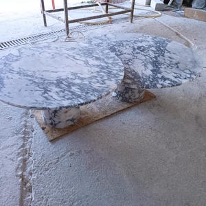 Handmade Calacatta Viola Marble Coffee Table: Custom Order Available