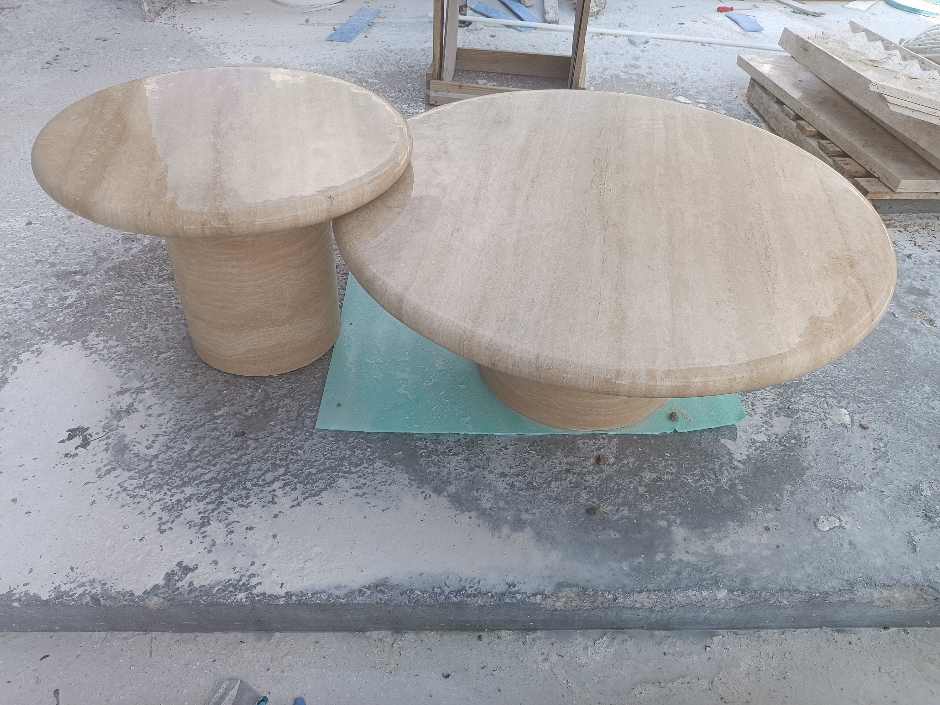 Handmade Travertine Coffee Table Set: Modern Living Room Furniture - Etsy