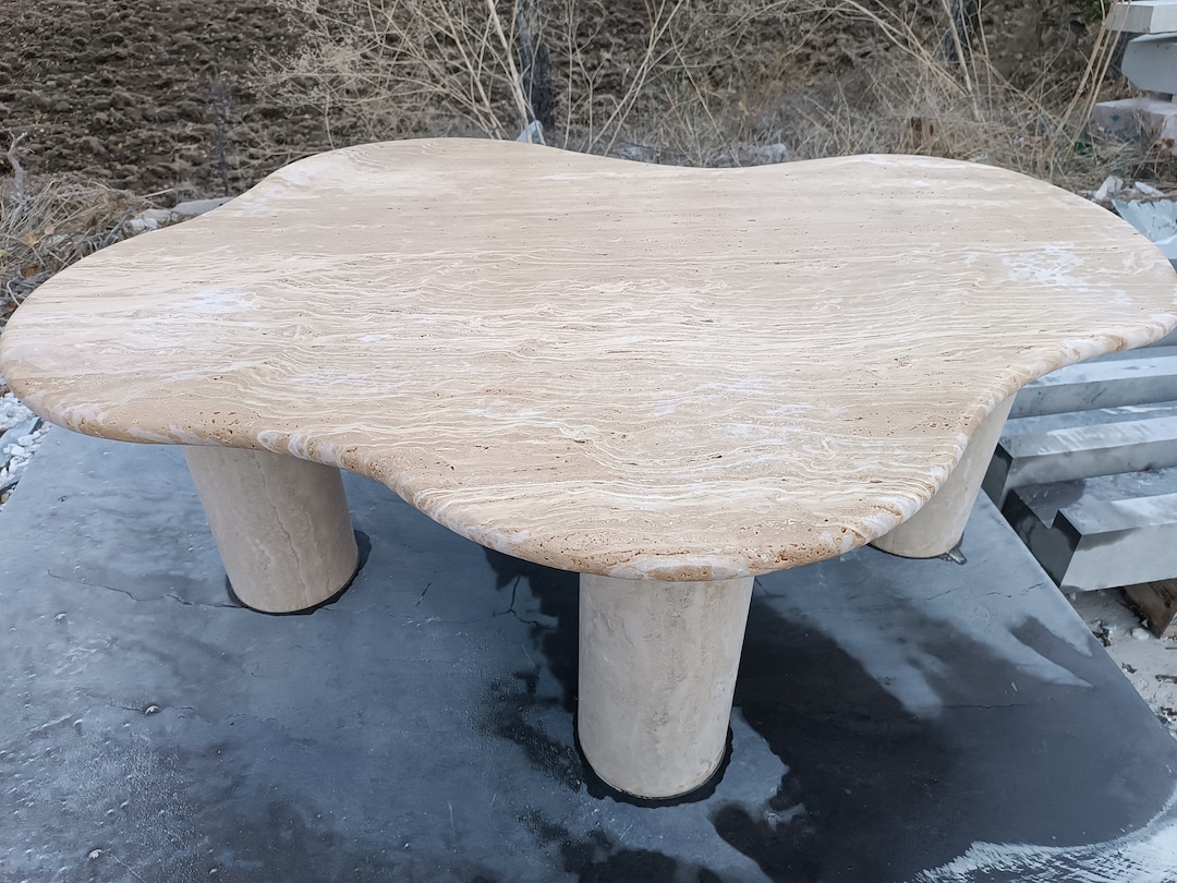 Handmade Travertine Coffee Table: Modern Living Room Furniture ...