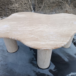 Natural Unique Modern Special Design Customizable Travertine Coffee Table for Living Room, Modern Living Room Furniture