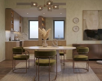 Travertine Oval Dining Table, Customizable  - Unique and Elegant Design