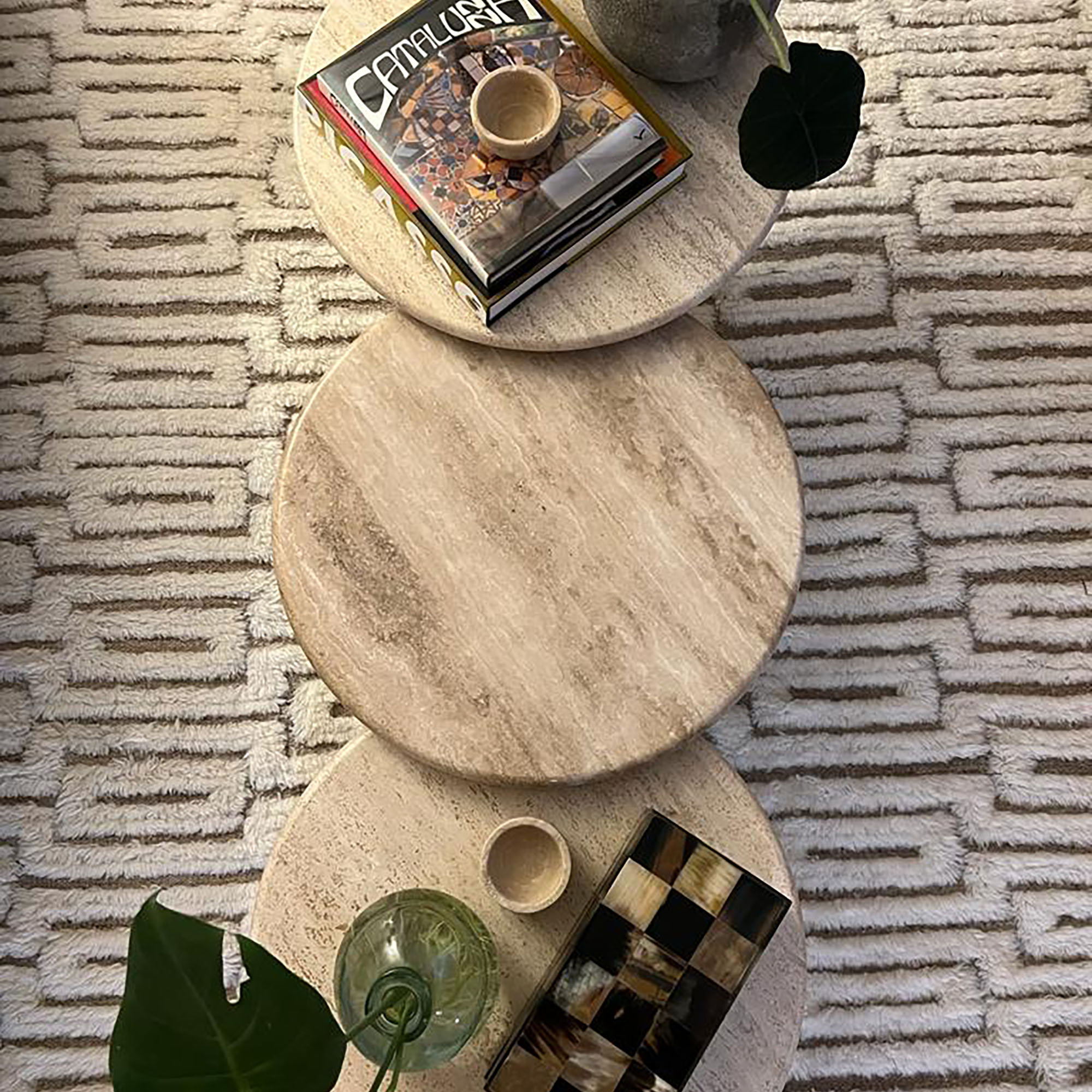 Handmade Travertine Coffee Table: Round Modern Living Room Furniture - Etsy