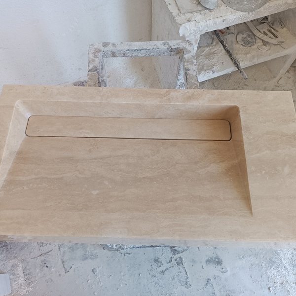 Rectangular Special Design Travertine Washbasin