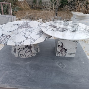 Calacatta Viola Marble Coffee Table, Calacatta Viola Marble Table, Marble Side Table, Custom Order Table