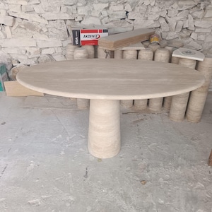 Travertine Oval Dining Table - Unique and Elegant Design