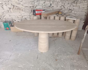 Travertine Oval Dining Table - Unique and Elegant Design