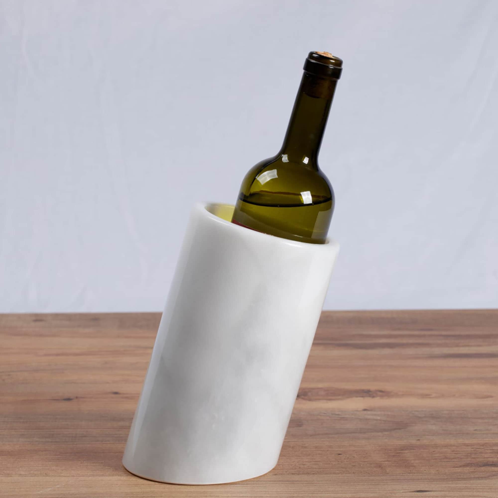 Enfriador de botellas de vino cilíndrico blanco hecho a mano con piedra de  mármol / Florero / Soporte estacionario / Uso multipropósito / Pieza de  mármol hecha a mano -  México