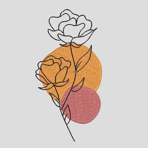 Flower Color Dots Embroidery File, Digital Download, Instant Download, TWO SIZES