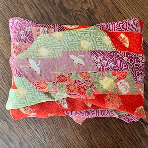 TANGO CHIRIMEN OHFU Spring x Autumn pattern Japanese furoshiki - Reusable gift wrap