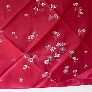 Burgundy flower pattern Japanese vintage furoshiki
