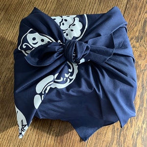 HANAMARU MON - AFURI shrine refurbishment novelty furoshiki - Japanese indigo colour