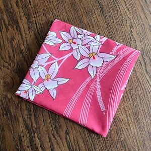 Iris red furoshiki - Japanese vintage furoshiki - reusable gift wrap