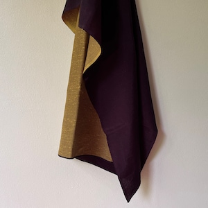 Double-sided print mustard and brown Japanese vintage furoshiki - perfect for wrapping special gift